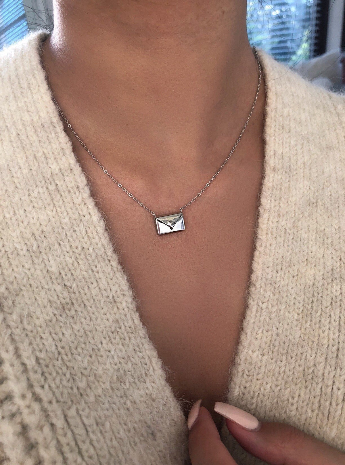 Envelope Pendant Necklace Delicate Gift Jewellery for Her